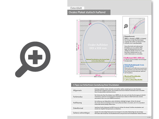 Product Bild plakat_statisch_haftend_4_0_farbig_bedruckt_oval_(oval_konturgeschnitten)